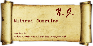 Nyitrai Jusztina névjegykártya